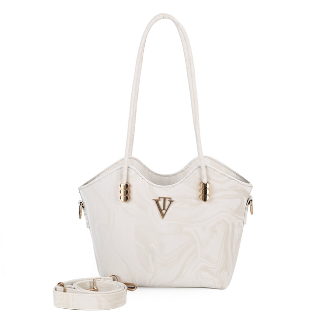 Marble Gloss Shoulder Tote