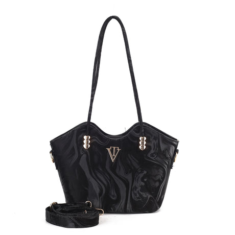Marble Gloss Shoulder Tote