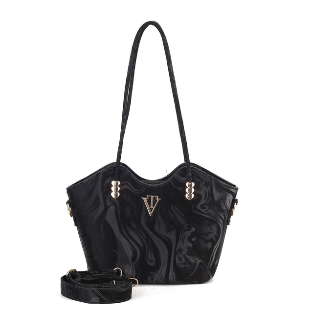 Marble Gloss Shoulder Tote