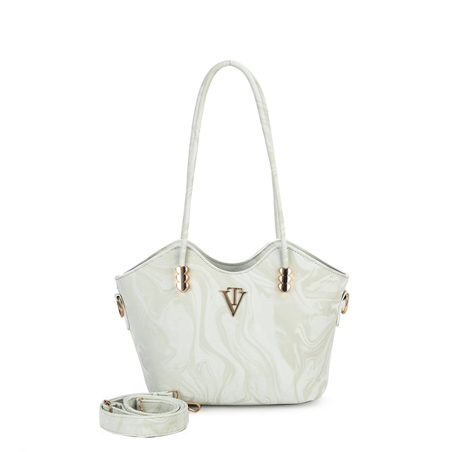 Marble Gloss Shoulder Tote