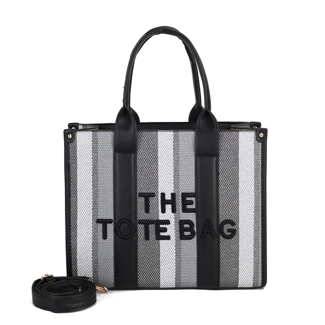 Large Striped Tote Bag