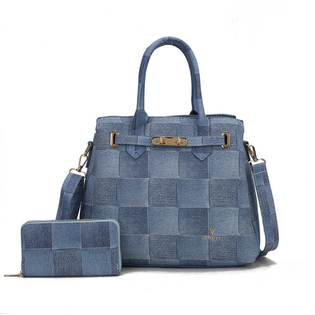 CLASSIC DENIM HANDBAG WITH WALLET