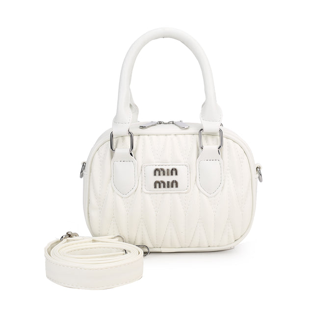 Quilted Barrel Handbag