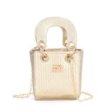 Textured Mini Bucket Handle Bag