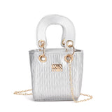 Textured Mini Bucket Handle Bag