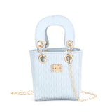 Textured Mini Bucket Handle Bag