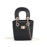 Textured Mini Bucket Handle Bag