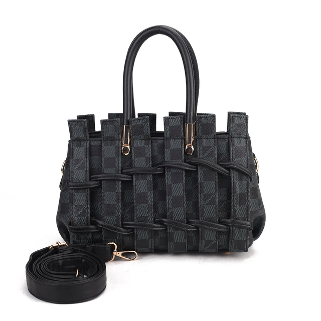 Woven Charm Satchel Bag
