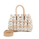 Woven Charm Satchel Bag