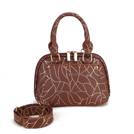 Elegant Printed Top Handle Crossbody Bag
