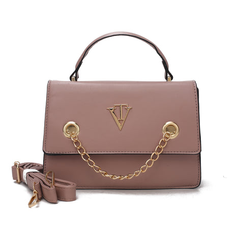 CHAIN ACCENT LOCK CROSS BAG