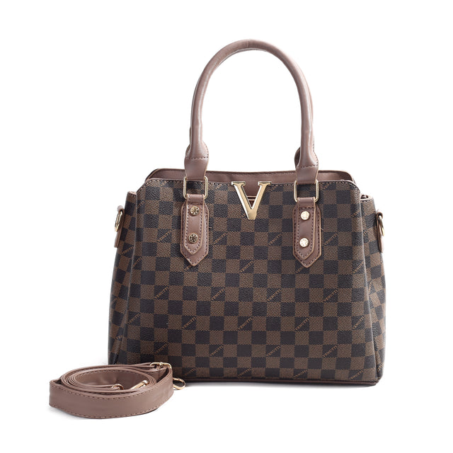 Monarch Check Top-Handle Bag