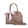 Textured Bow Top Handle Crossbody Handbag