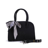 Textured Bow Top Handle Crossbody Handbag