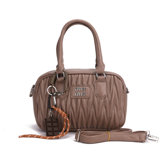 Min Print Quilted Compact Structured Handbag