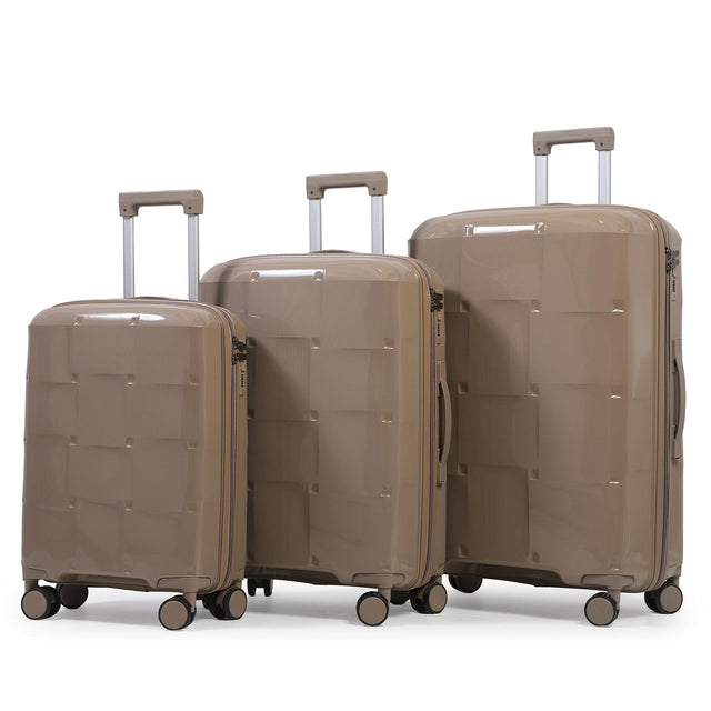 Khaki Fiber ABS 3pcs Travel set