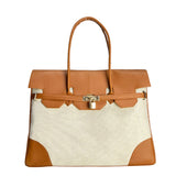 PERSONALISED SIGNATURE CANVAS BAG-BROWN