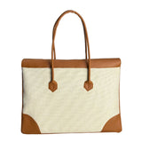 PERSONALISED SIGNATURE CANVAS BAG-BROWN