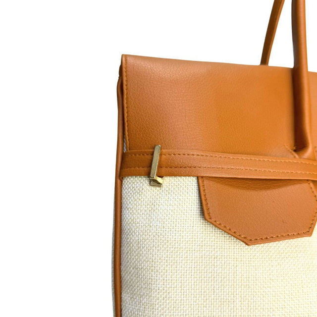 PERSONALISED SIGNATURE CANVAS BAG-BROWN