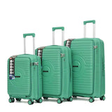 Mint Green PP+PC front opening 3pcs trolley set
