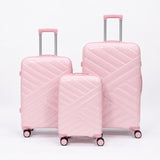 Pink Verona 3-Piece Lightweight Luggage Set
