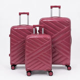 Dark Pink Verona 3-Piece Lightweight Luggage Set