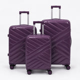 Purple Verona 3-Piece Lightweight Luggage Set
