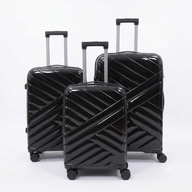 Black Verona 3-Piece Lightweight Luggage Set