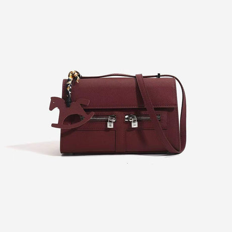 Luxe Leather Zip-Front Sling Bag