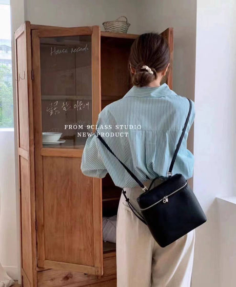 Box shaped handbag and Backpack