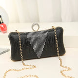 Black Textured Shiny Clutch Bag