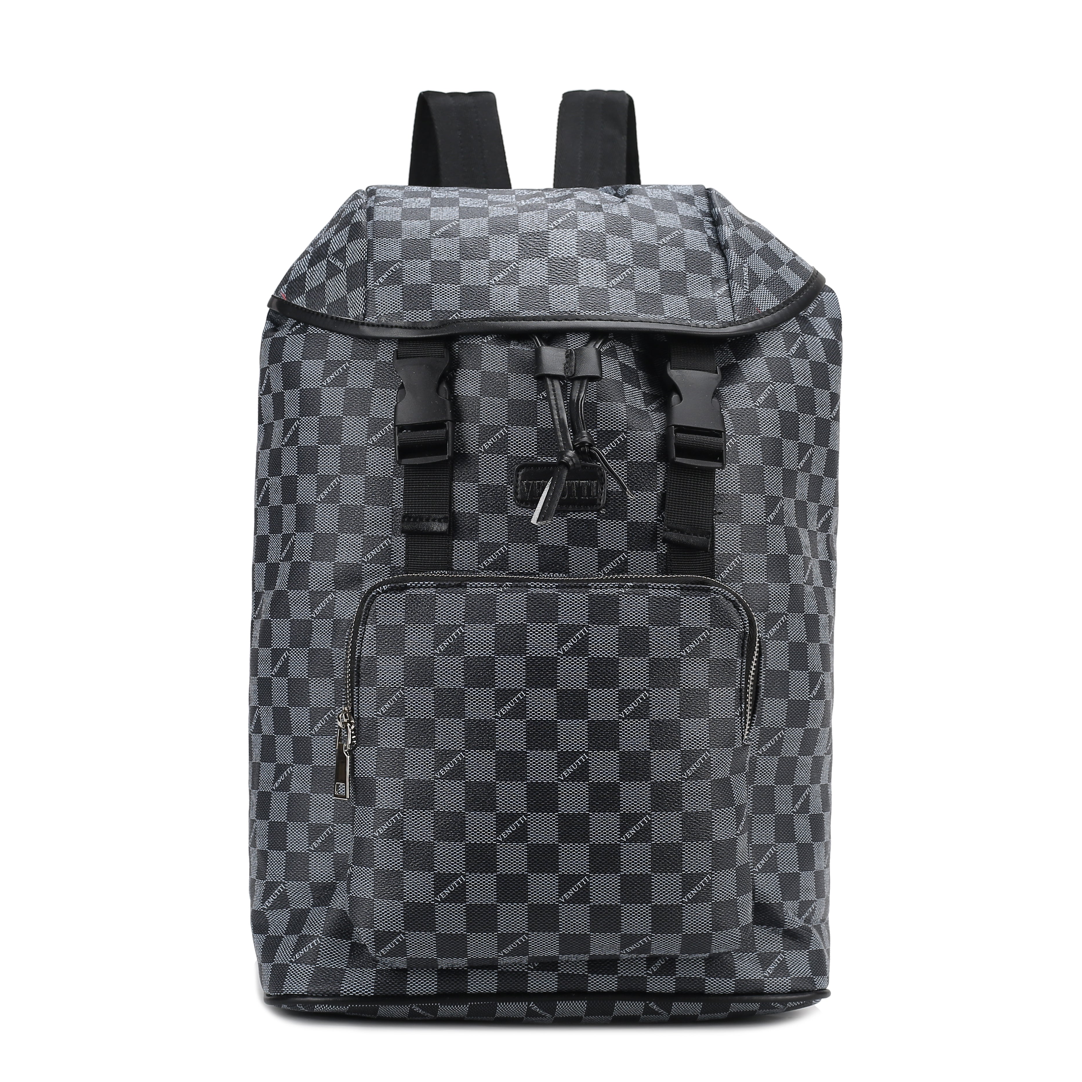 Wood Log Checker Print Backpack