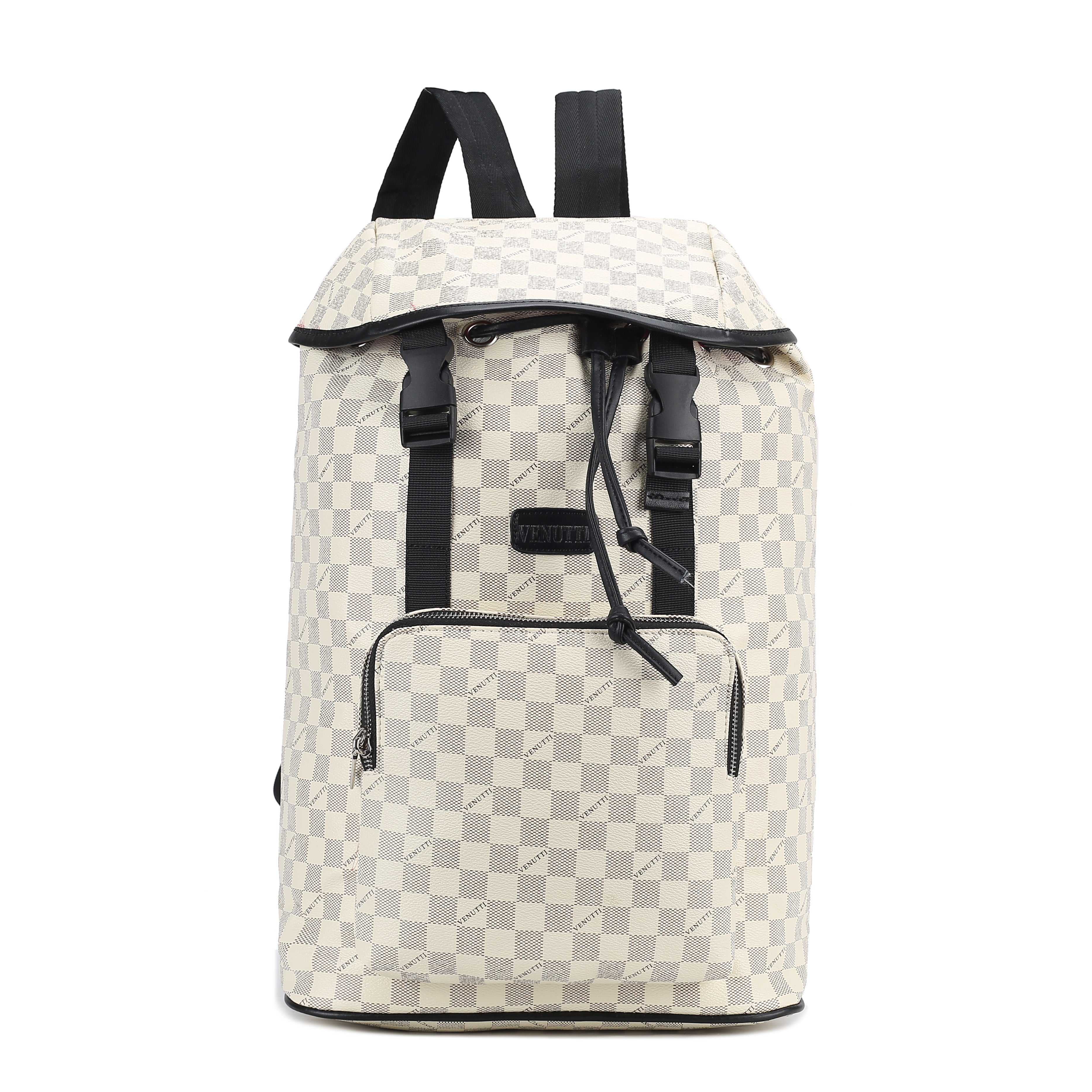 Wood Log Checker Print Backpack